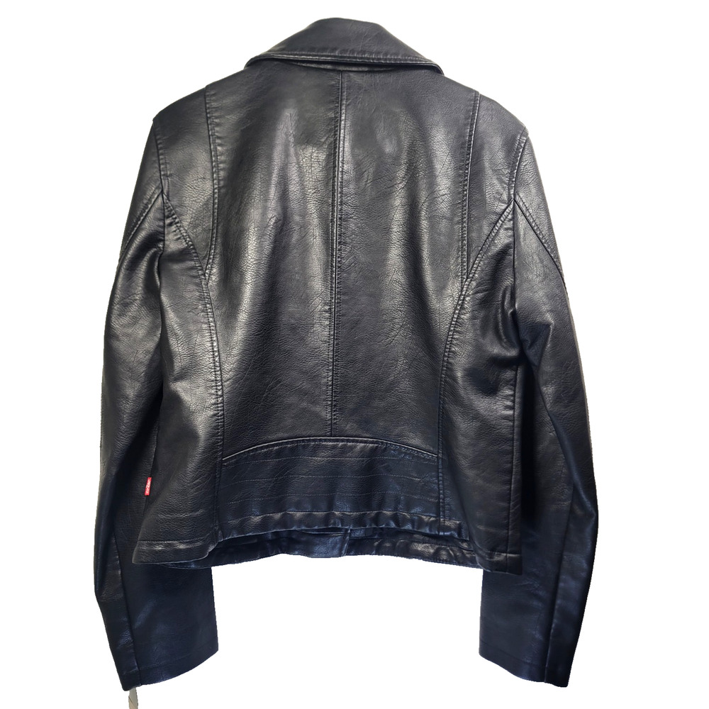 Levi's Women's Faux Leather Moto Jacket Black Full Zip NWT Size L - Picture 7 of 8